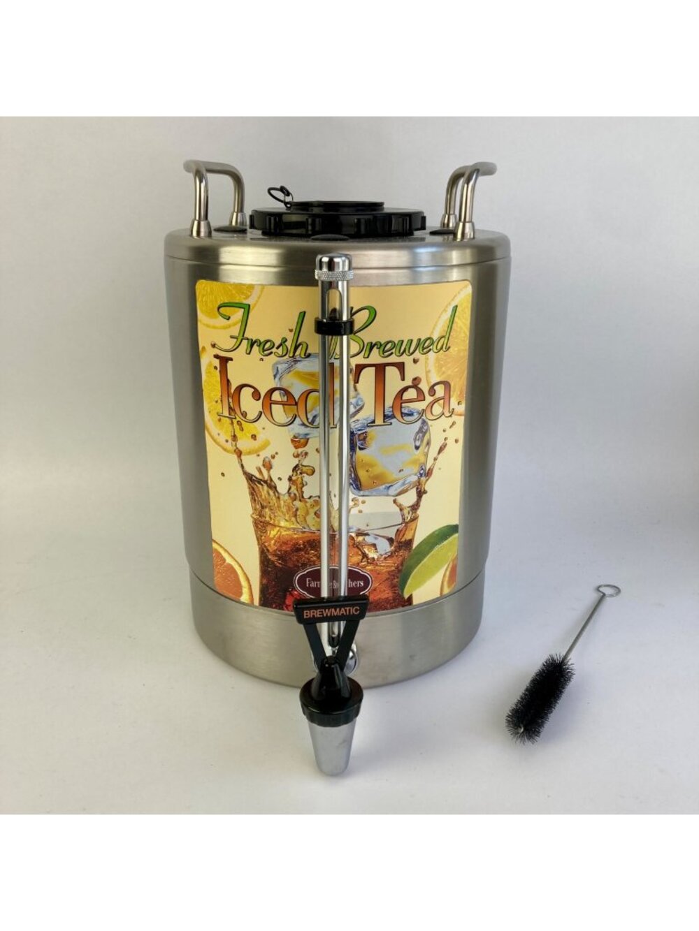 Vintage Brewmatic Farmer Iced Tea Dispenser Stainless Steel #1250508 Commercial